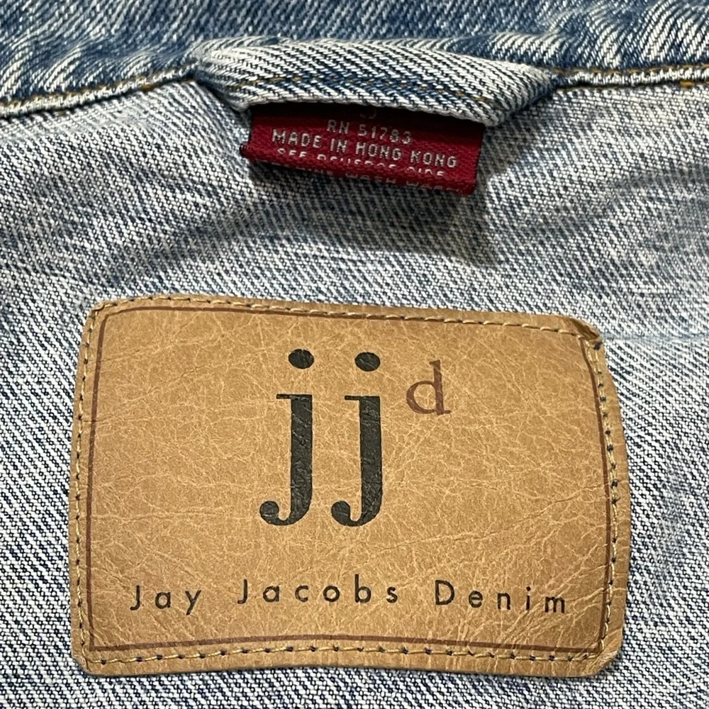 Vintage Jay Jacobs Embellished Upcycled 80s Trucker Denim Jean Jacket Size Small